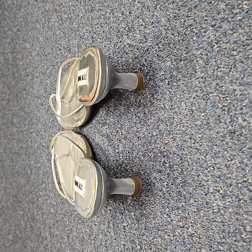 💙 women's shoes Steve Madden heels silver 7.5 - Picture 3 of 5